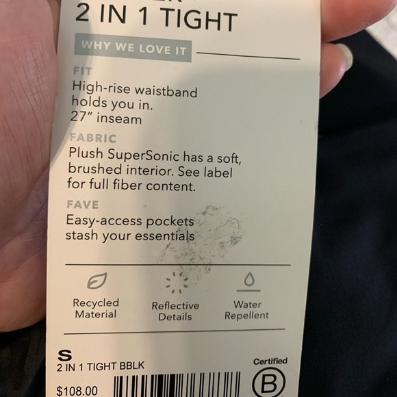 NWT Athleta 2in1 Leggings - Picture 8 of 9